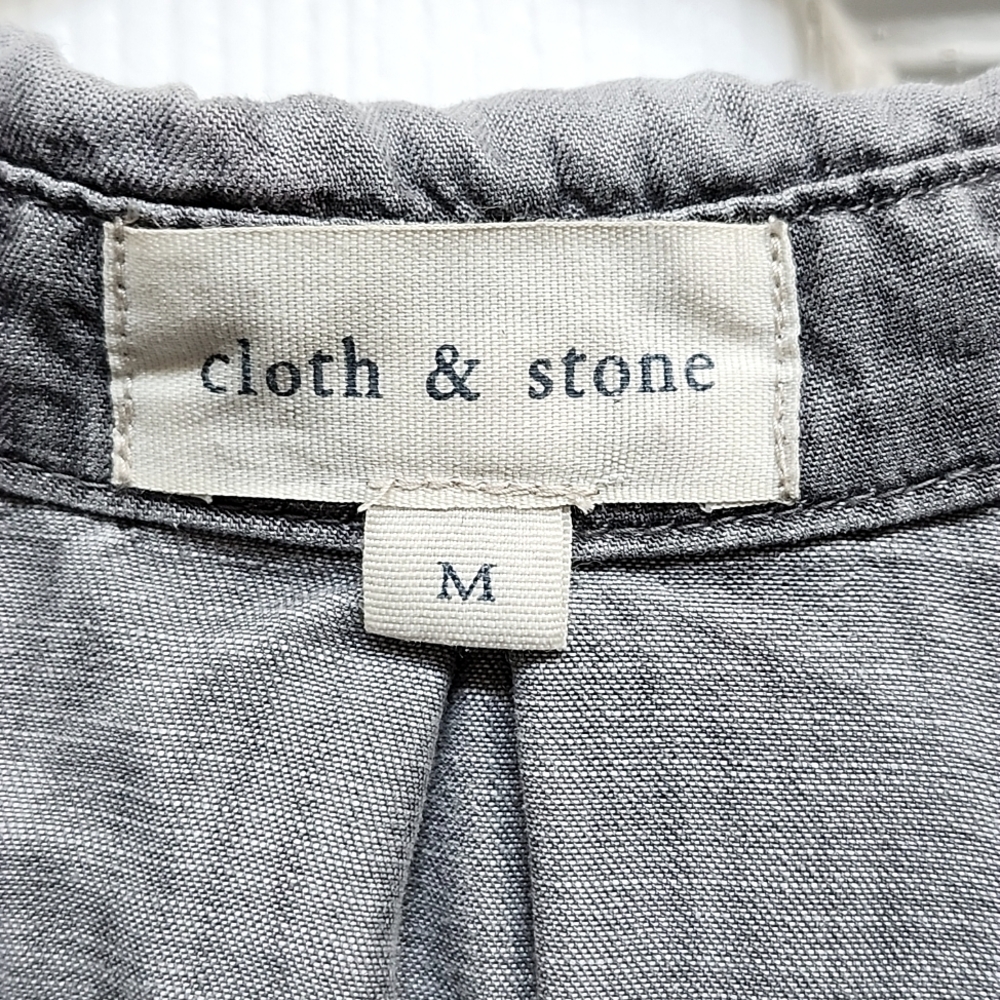 Antropologie Cloth & Stone Gray Lyocell Button Up Shirt, Size M - Picture 6 of 8